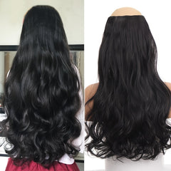 Long Curly Clip-In Hair Extension Seamless Double Weft 5 Clips