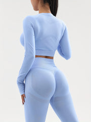 2pcs Yoga Set Quick Drying Top & Butt Lifting Leggings Women's Activewear