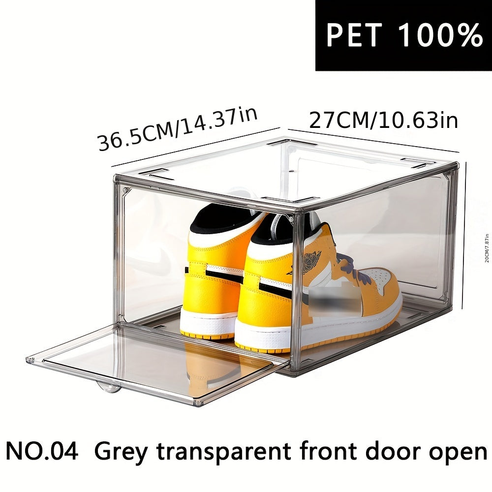 Transparent Shoe Box with Door Plastic Shoes Storage Box for Bedroom