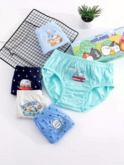 5pcs Boy's Cotton Triangle Panties Multiple Colors Elastic Waist Underwear