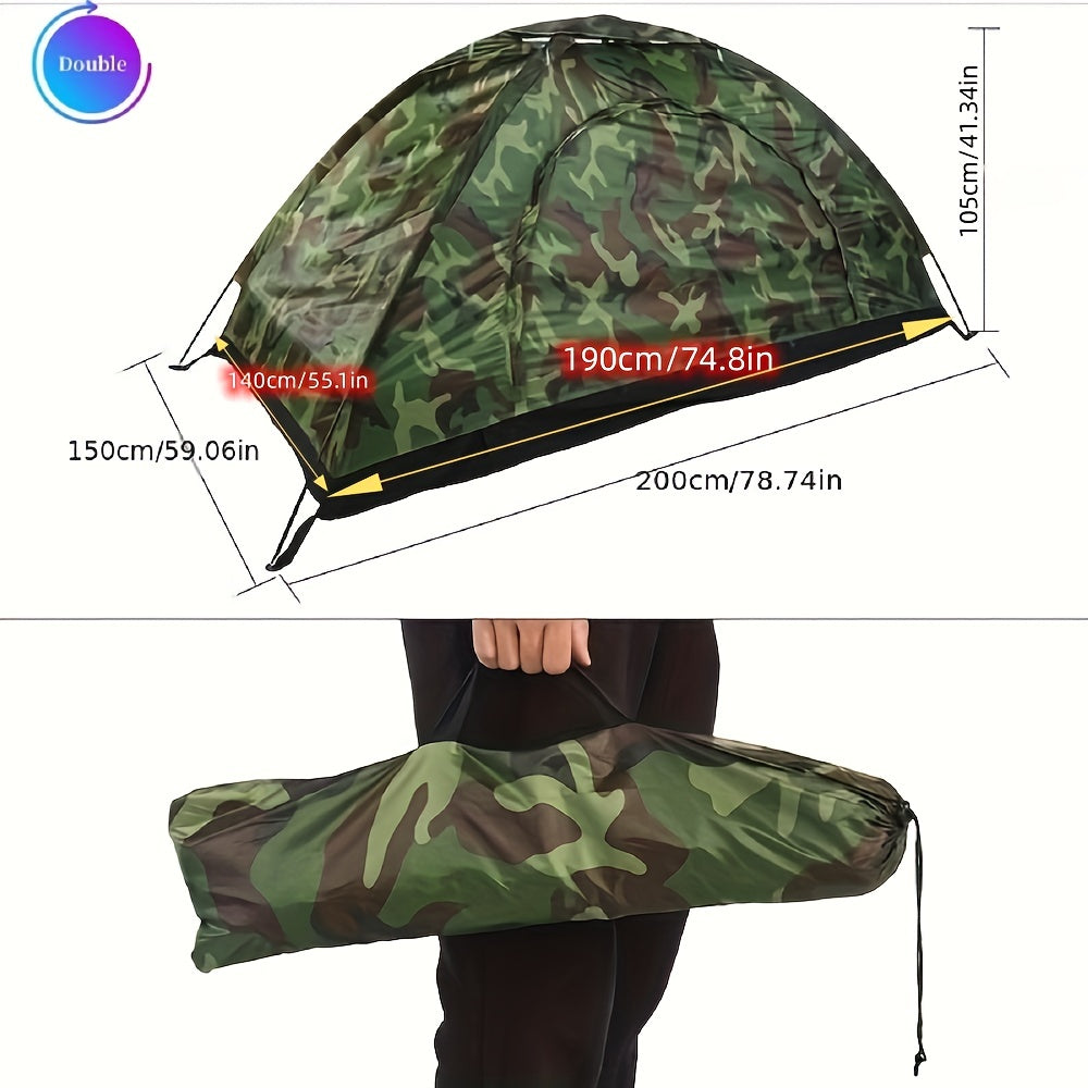 Camouflage Tent For 2 People Outdoor Camping Hiking