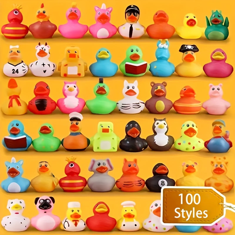 Colorful Rubber Ducks Toys for Kids - Bath, Birthday, Baby Showers