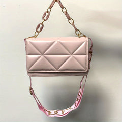 Embossed Pattern Flap Bag Square Shoulder Crossbody Bag