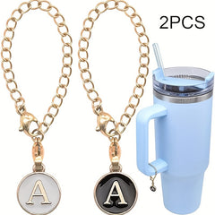 2pcs Letter Charm Pendant for Water Cup Identification Accessories