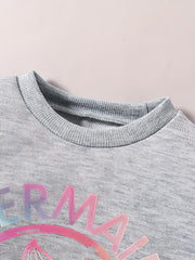 Mermaid Graphic Pullover & Pants Set - Baby Girl Casual Outfit