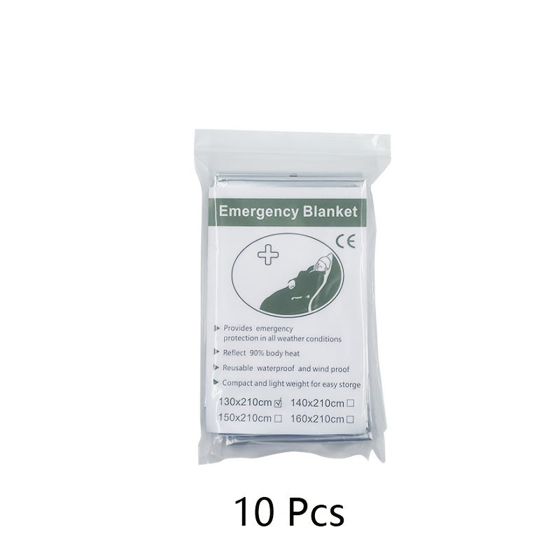 10pcs Survival Thermal Blanket for Outdoor Camping