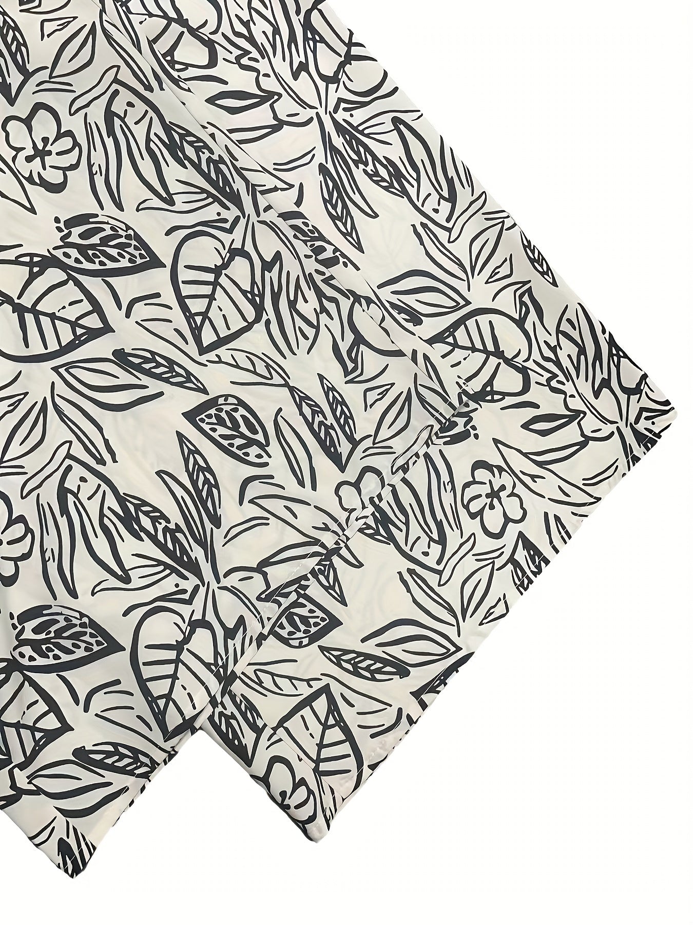  Graffiti Print Wide Leg Pants with Pockets