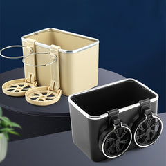 Car Mounted Storage Box Organizer with Cup Holder Armrest Shelf