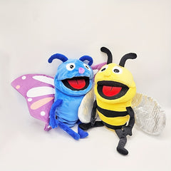 Whimsical Butterfly & Bee Plush Puppets Set