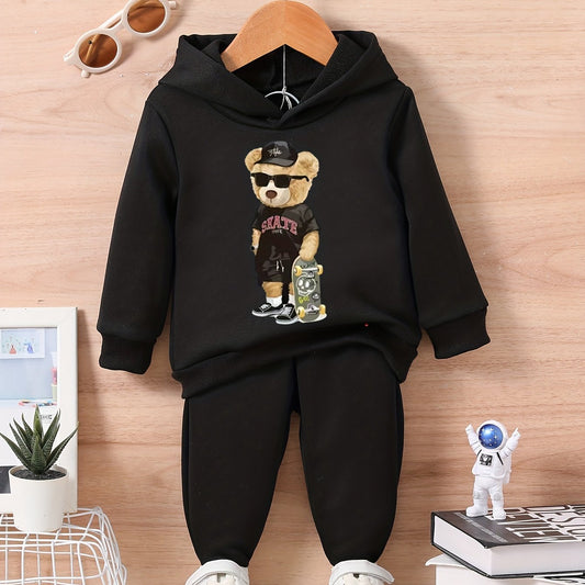 Skateboard Lover Bear Baby Sweatshirt Trousers Set