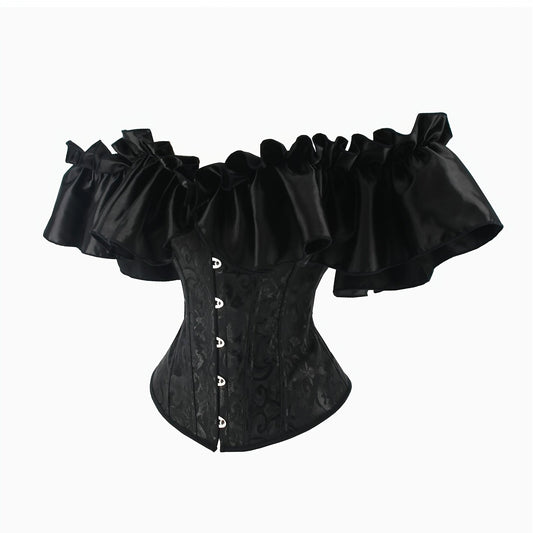 Flounce Sleeve Lace Up Bustier Top