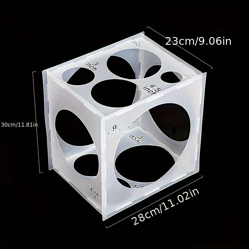 10 Inch Collapsible Plastic Balloon Sizer Box Cube - Balloon Size M