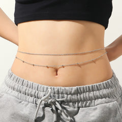 Layered Belly Body Chain Metal Bead Waist Chain Summer Beach Jewelry