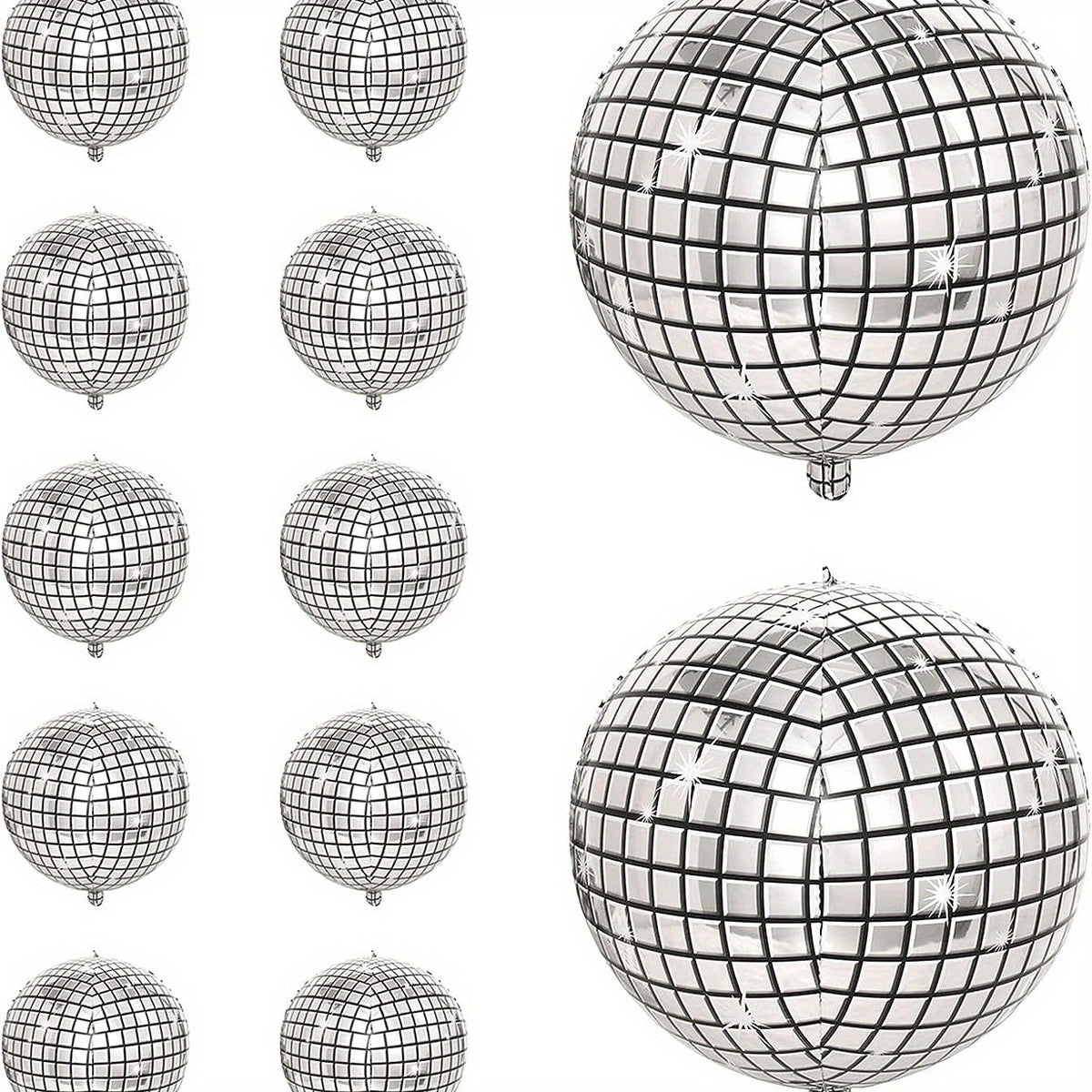 12pcs Silvery Laser Metallic Mirror Disco Balloons 55 88 Cm Large 4D