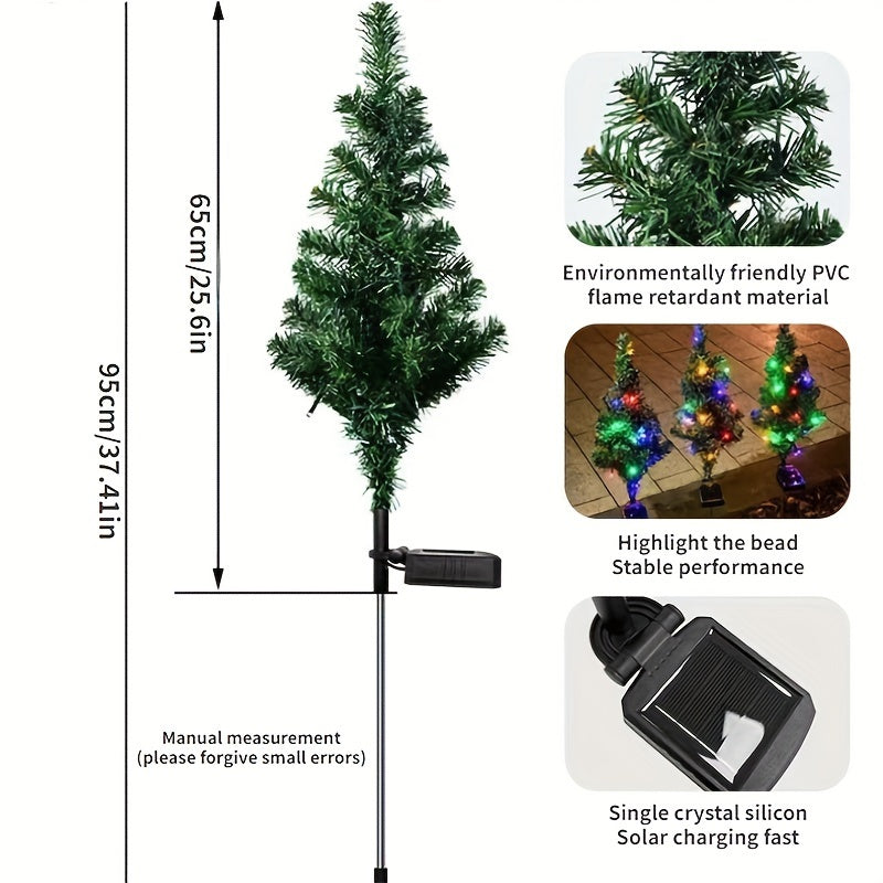 Solar Christmas Tree Lights Outdoor Garden Lawn Decor Flash Pine Lights