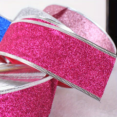4pcs Powder Ribbon Christmas Tree Decoration Gift Packaging With Butterfly Knots