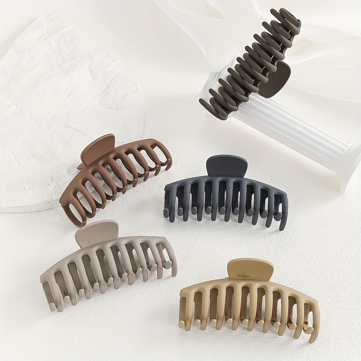 5pcs Large Frosted Hair Claw for Women Girls