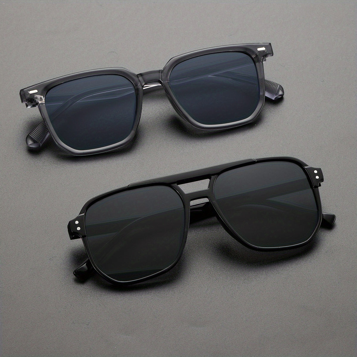 Men's Classic Square Sunglasses with Glasses Case