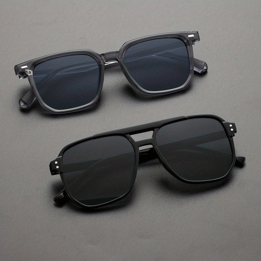 Men's Classic Square Sunglasses with Glasses Case