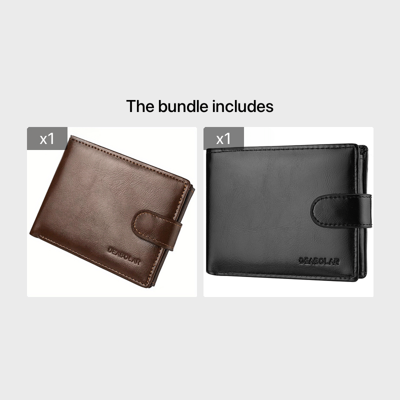 Men's Short Horizontal Wallet Retro Buckle Multifunctional Change Money Bag