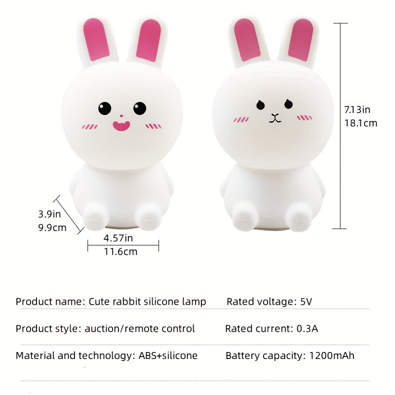 Night Light Rabbit Silicone Material Pat Remote Control Patterns