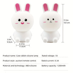 Night Light Rabbit Silicone Material Pat Remote Control Patterns