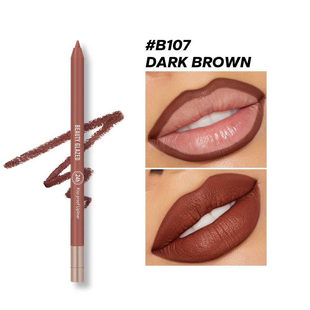 Waterproof Brown Lip Liner Long Lasting High Pigment Smooth Texture