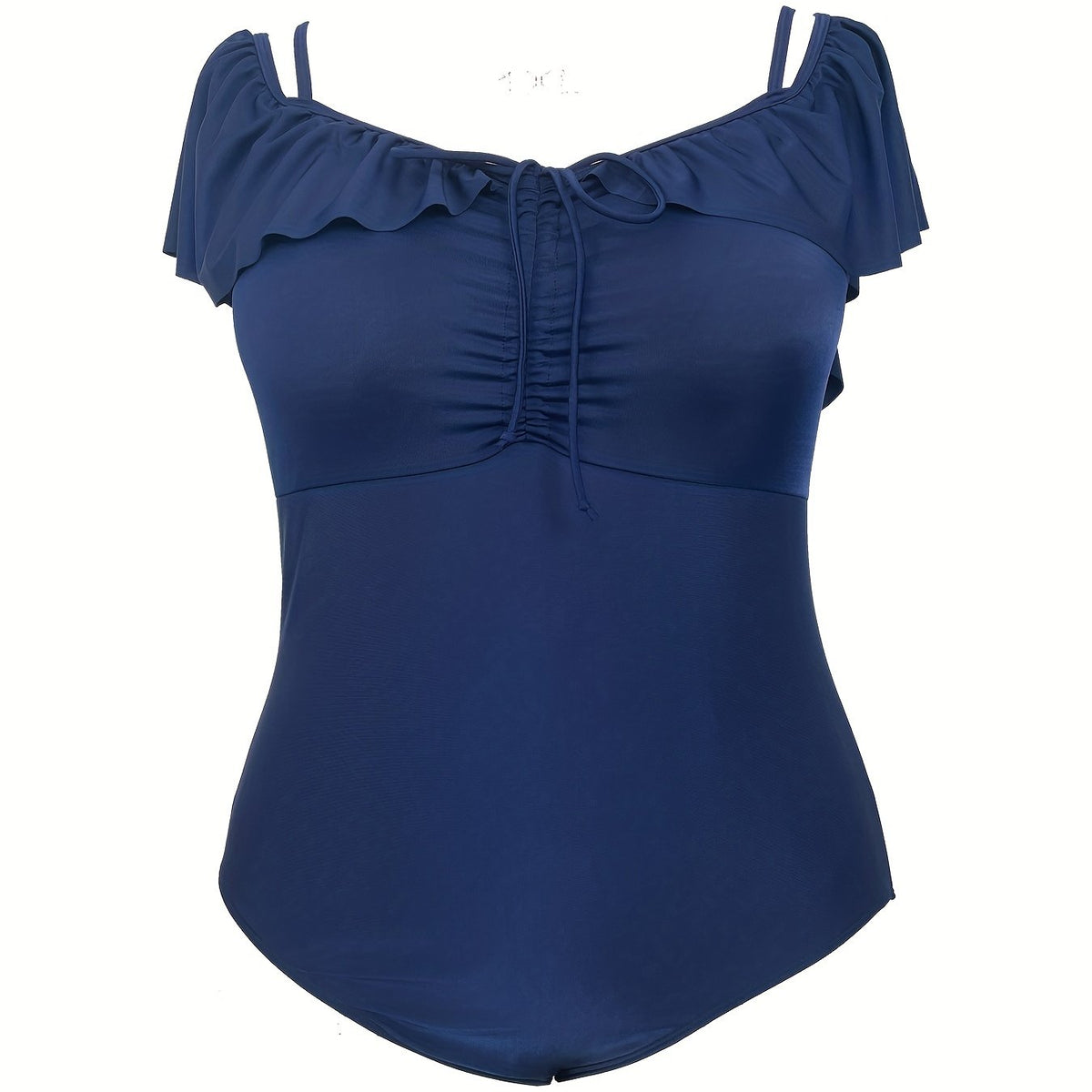  Ruffle Trim One Piece Swimsuit