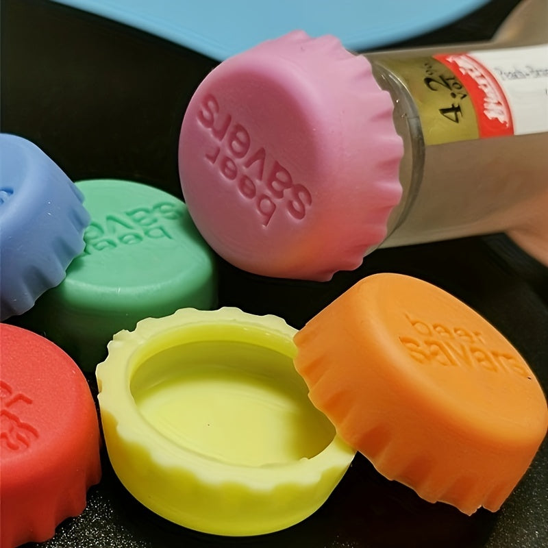 6pcs Silicone Bottle Cap Sealed Beer Lid Kitchen Vinegar Soy Sauce Bottle Soda C