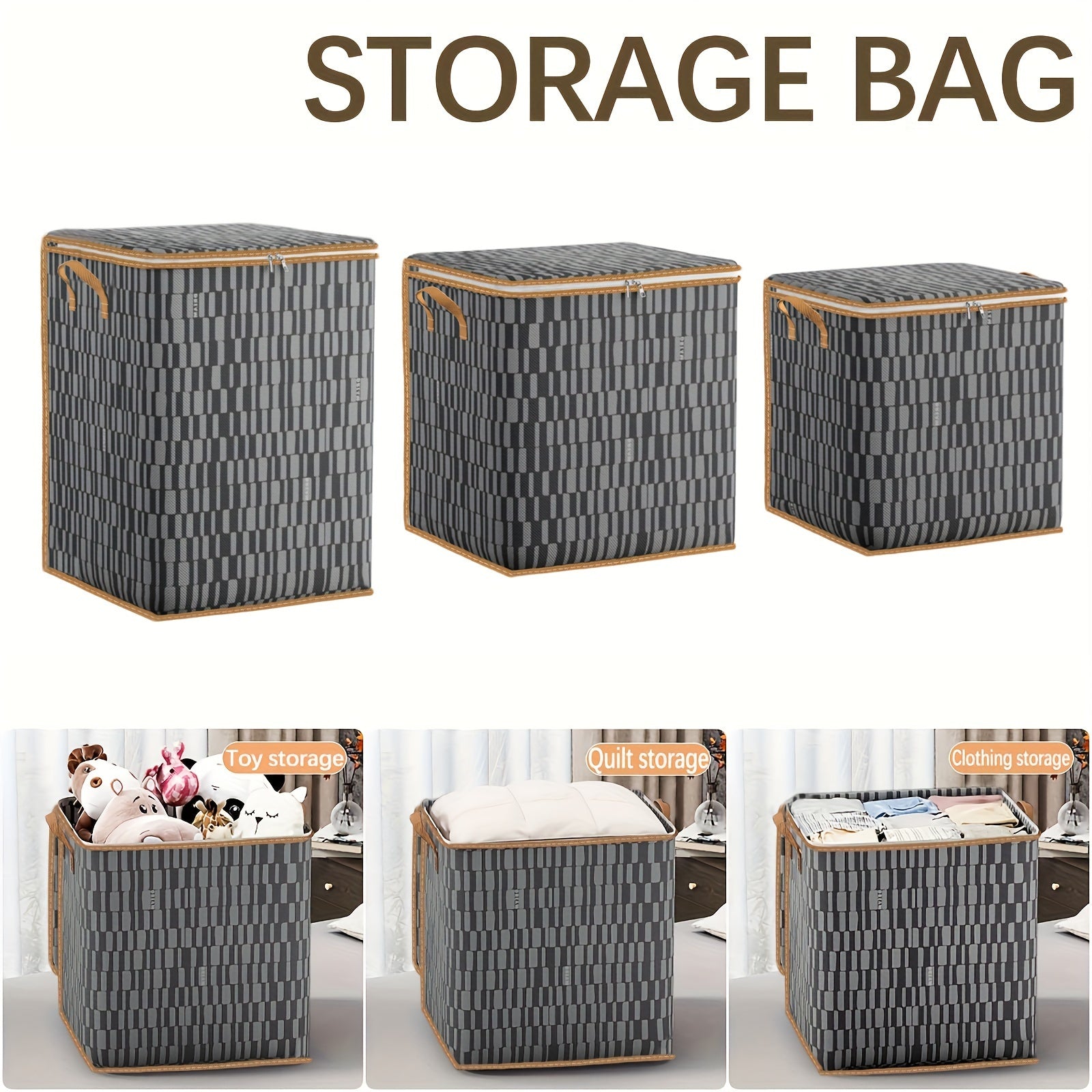 Extra Large Moving Storage Bags With Zippers Foldable Heavy Duty Tote