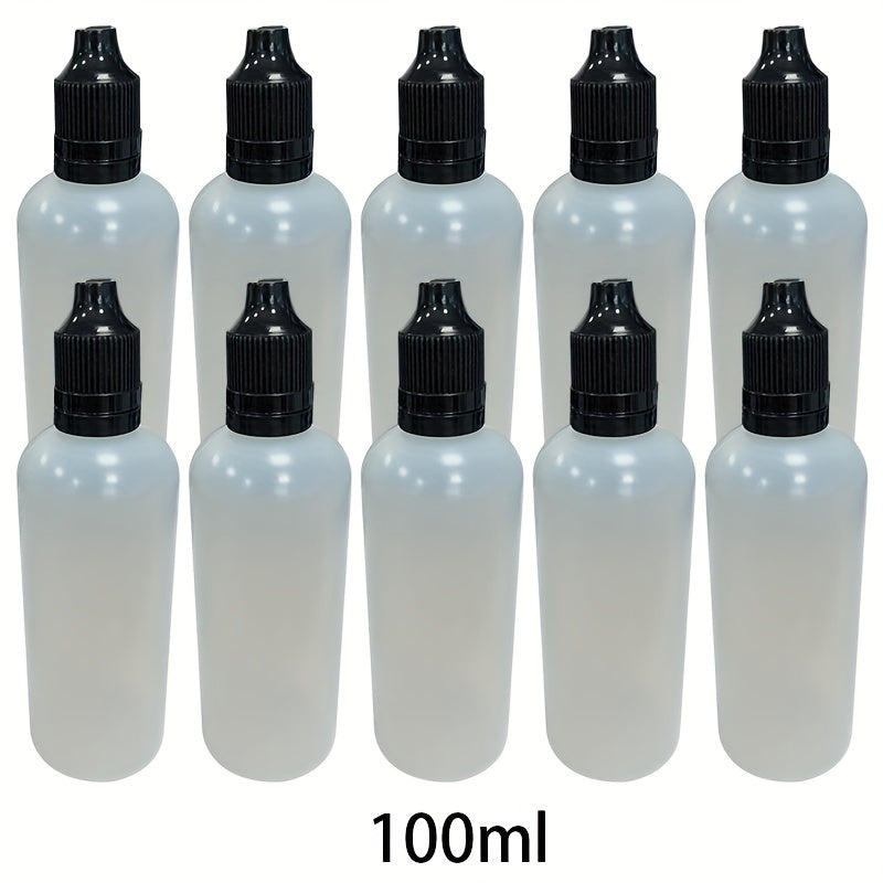 10pcs Plastic PE Dropper Bottles With Tamper Childproof Cap 10-120ML