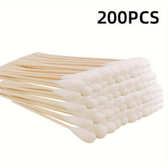 100/200 Large Cotton Swabs w/Bamboo Handle Dog Ear Cleaning