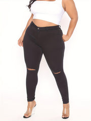  Women's Ripped High Waisted Slim Fit Jeans
