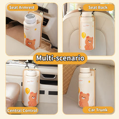 Bear Car Seat Cup Holder Organizer Waterproof Stain Resistant Backseat Storage B