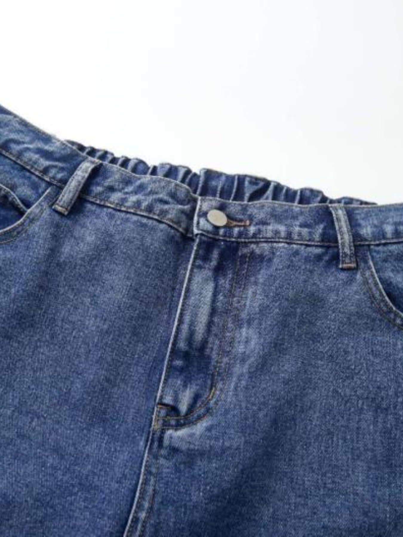 Women's Plus High Rise Straight Leg Jeans Loose Fit Denim Pants