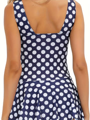  Polka Dot V Neck One Piece Bathing Suit