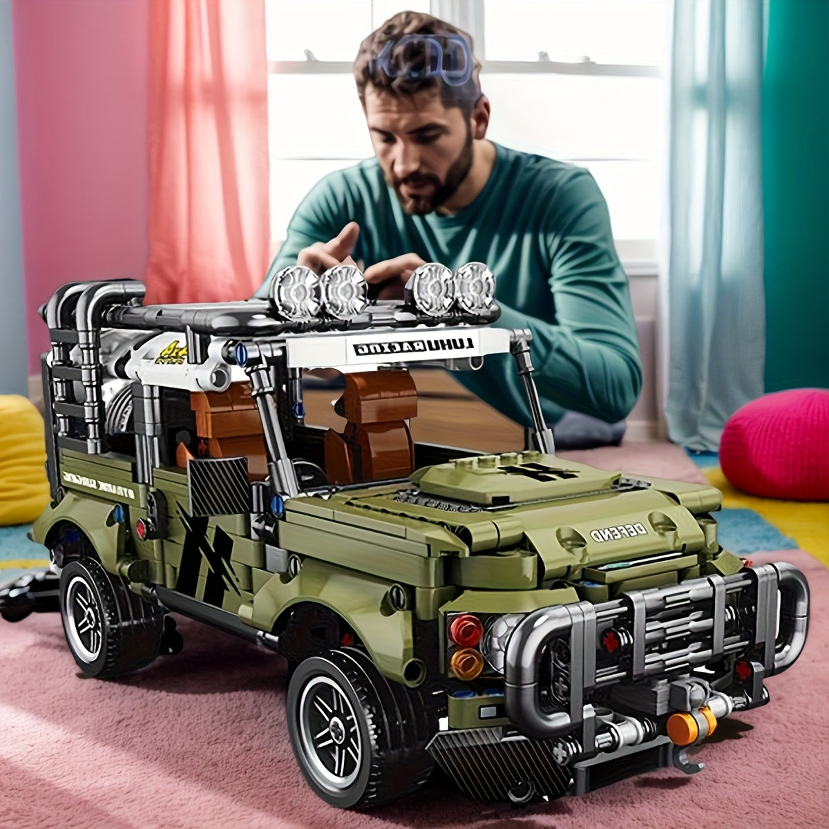 1080pcs Mountain Off road Car Model Building Block Set Surprise Easter Gift