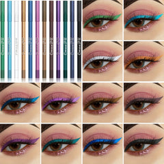 12-Color Long-Lasting Glitter Eyeliner Pen Waterproof Smudge Proof