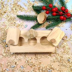 Wooden Foraging Puzzle Toys for Small Pets - Encourages Natural Instincts