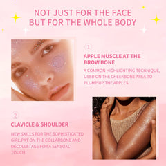 Peach Glitter Highlighting Puff for Face and Body