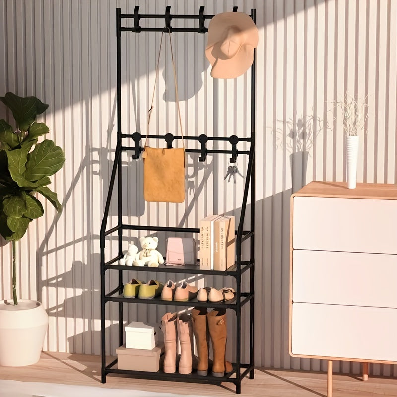 Stainless Steel Floor Clothes Rack Assembly