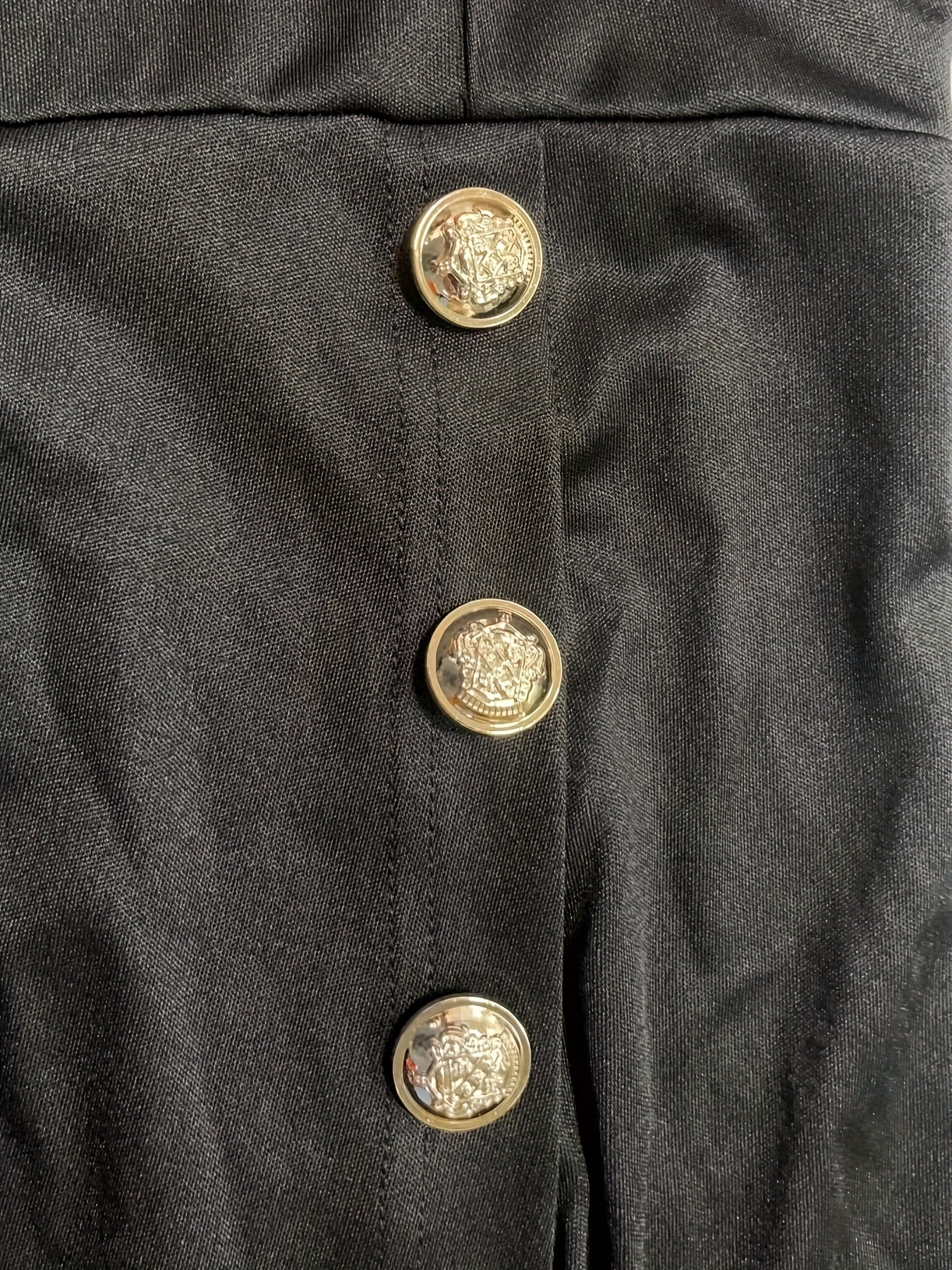  Flared Leg Trousers Button Decor Elastic High Rise Casual Pants