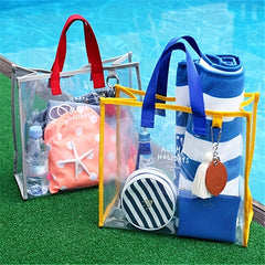 Clear PVC Handbag Shopping Bag Large Capacity Toiletry Bag