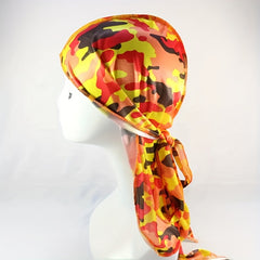 Men's Silk Camo Durag Street Style Pirate Hats & Long Tail Headscarves