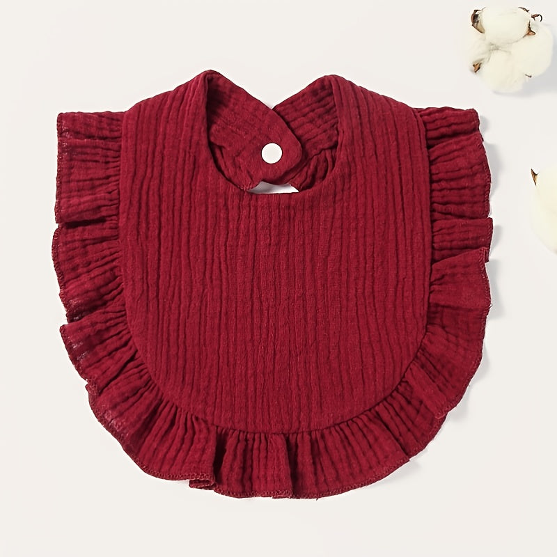 Baby Pure Cotton Ruffled Bib For Infant