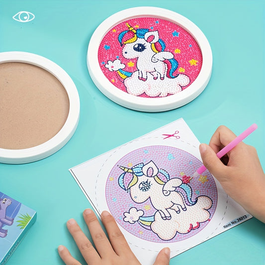 DIY Diamond Painting Set With Circular Photo Frame Puzzle Toy