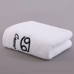 Soft Cotton Face Towel with Constellation Embroidery Pattern