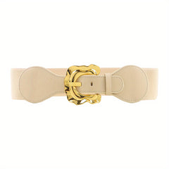 Geometric Wide Belt Elastic Vintage Waistband For Women