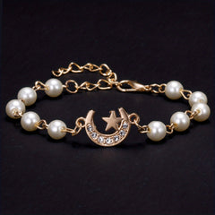 Y2K Faux Pearls Beaded Chain Bracelet for Women