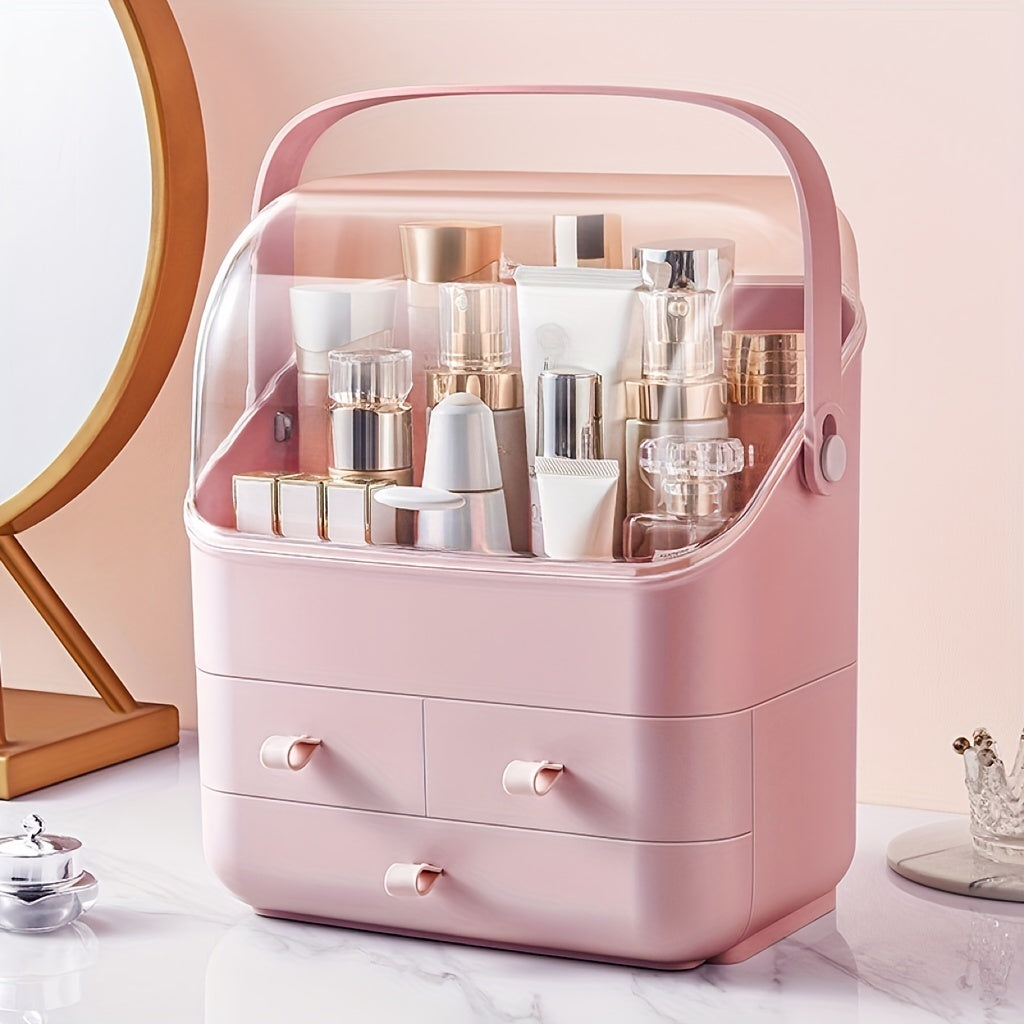 Makeup Organizer Waterproof Cosmetics Storage Portable Handle Skincare Holder